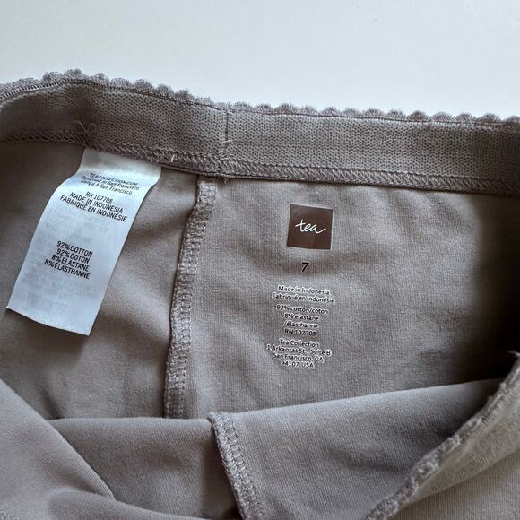 Tea Collection grey with stripe Leggings - Size 7 - Picture 4 of 4